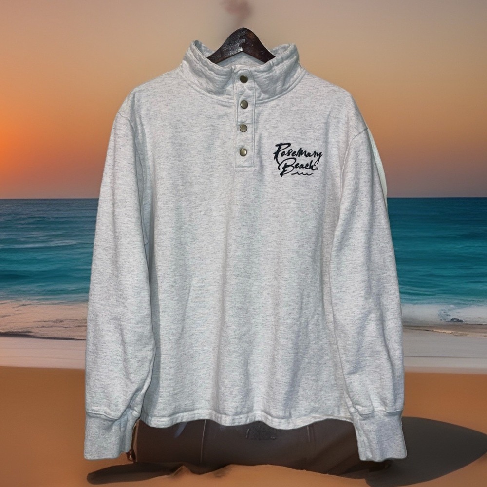 League Rosemary Beach Florida Sweatshirt‎ Men XL Gray Inner Fleece